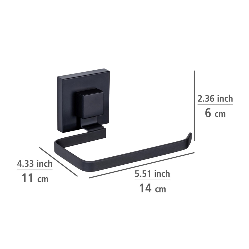 WENKO 71447800 - WC-Papierhalter VACUUM-LOC QUADRO ED 14x11 cm schwarz