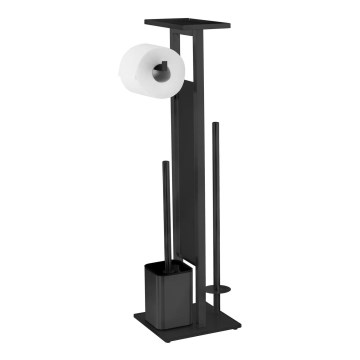 WENKO 71558800 - WC-Set DEBAR 21x70,5 cm Edelstahl/schwarz