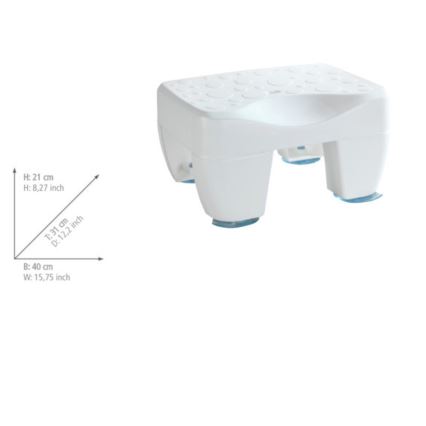 WENKO 73361100-Wannenhocker SECURA 40x31 cm weiß/transparent