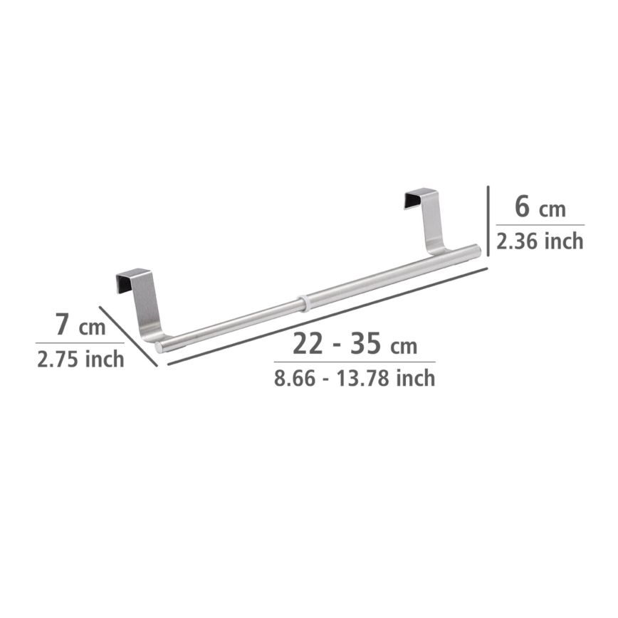 WENKO 79173100 - Handtuchhalter TELESCOPE 7x6 cm Edelstahl/silber/schwarz