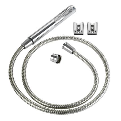 WENKO 81340100 - Duschstange DUO 170x2,7 cm glänzender Chrom/Silber/Grau