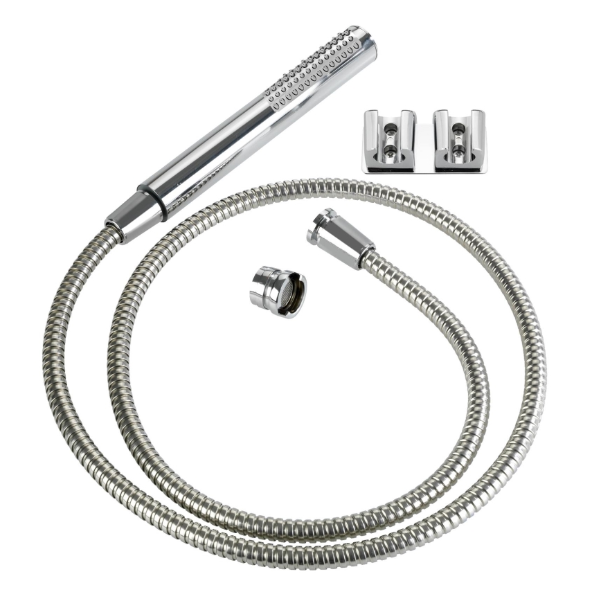 WENKO 81340100 - Duschstange DUO 170x2,7 cm glänzender Chrom/Silber/Grau