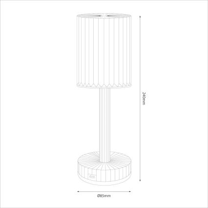 Wiederaufladbare Touch-Tischlampe SIMPLE LED/1W/5V 2400 mAh 3000-6000K klar