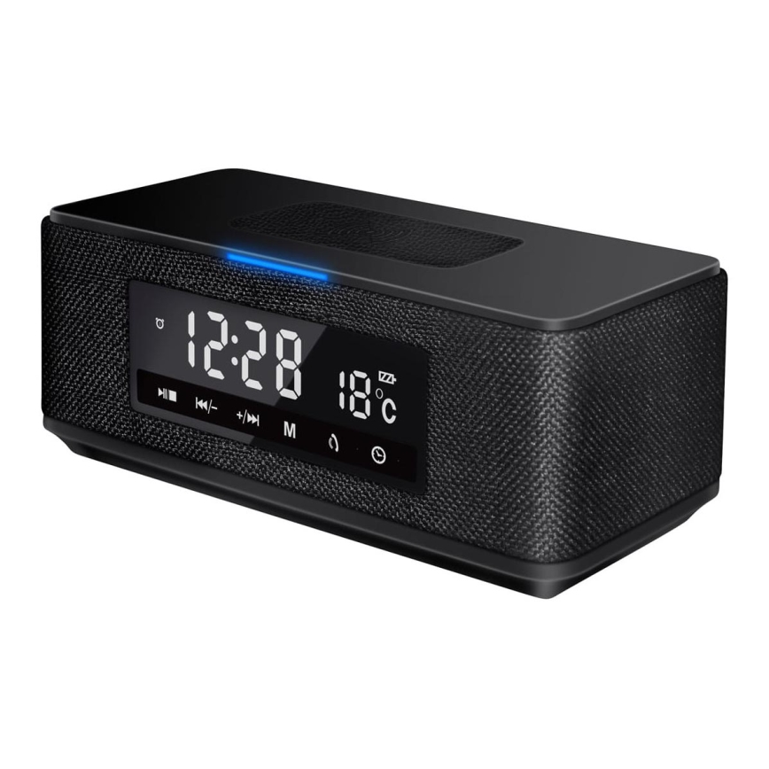 Wiederaufladbarer Lautsprecher mit LCD-Display, Wecker und kabelloser Aufladung 6in1 10W/3600 mAh