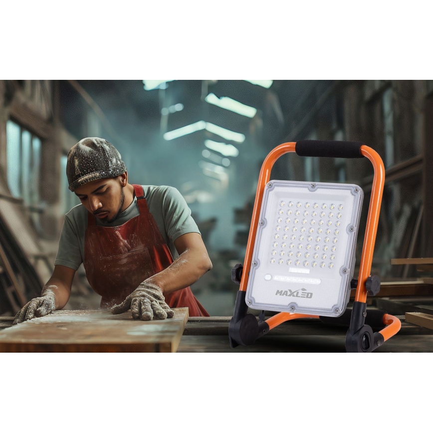 Dimmbarer wiederaufladbarer LED-Strahler mit Stativ LED/100W/3,2V 4500K 10000 mAh IP65 orange