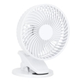 Wiederaufladbarer Tischventilator mit Clip VIENTO 6W/5V 2000 mAh Weiß