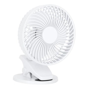 Wiederaufladbarer Tischventilator mit Clip VIENTO 6W/5V 2000 mAh Weiß