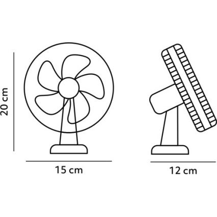 Wiederaufladbarer Tischventilator mit Clip VIENTO 6W/5V 2000 mAh schwarz