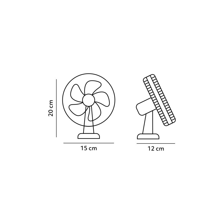 Wiederaufladbarer Tischventilator mit Clip VIENTO 6W/5V 2000 mAh schwarz