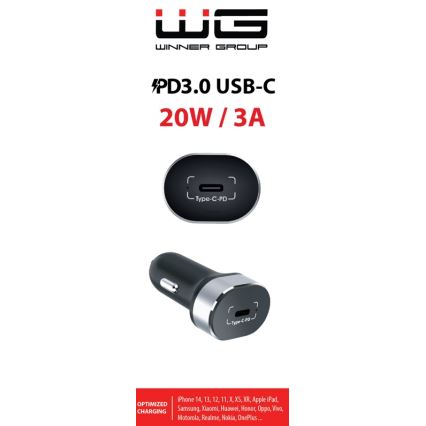 Winner Group - Autoladegerät 1xUSB-C Power Delivery 20W schwarz
