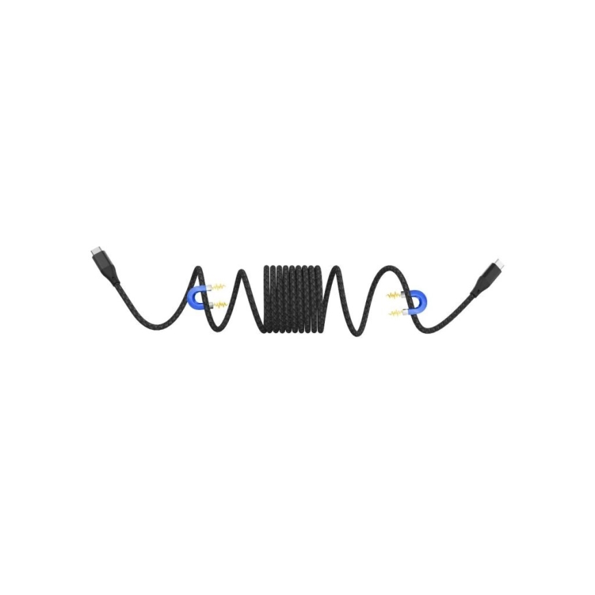 Winner Group - Magnetisches USB-Kabel USB-C / USB-C 60W 1m schwarz