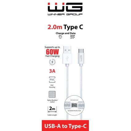 Winner Group - USB-Kabel USB-C / USB-A 60W 2m weiß