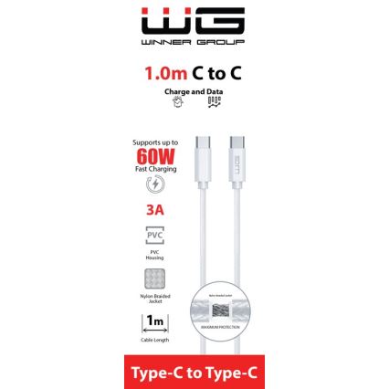 Winner Group - USB-Kabel USB-C / USB-C 60W 1m weiß