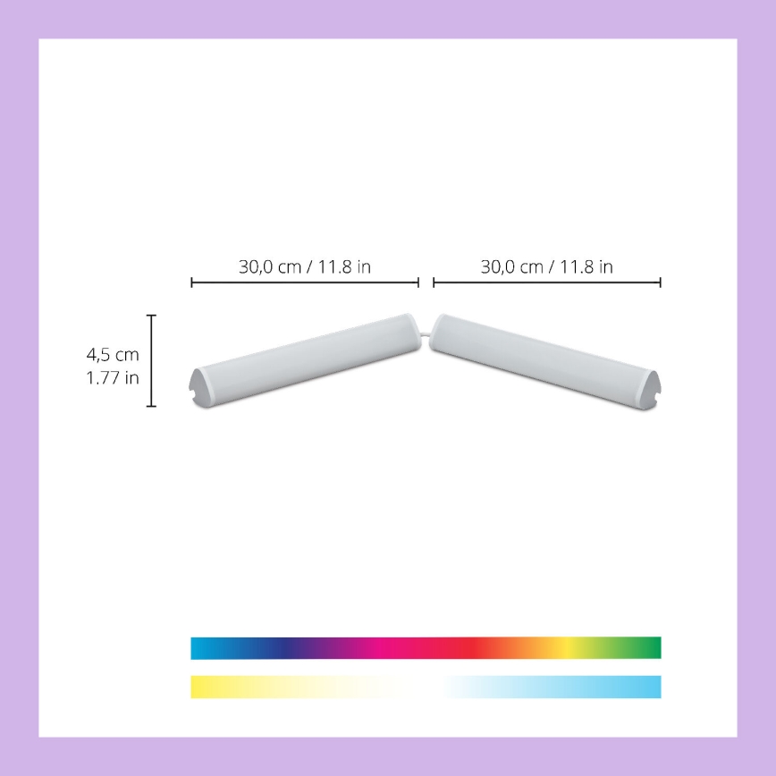 WiZ - SET 2x dimmbare LED RGBW Lampe BAR LED/5,5W/230V 2200-6500K Wi-Fi