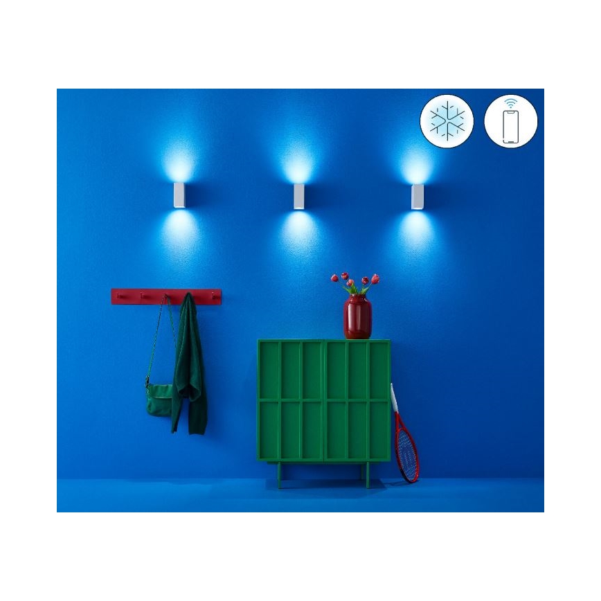 WiZ - Dimmbare LED-RGBW-Wandleuchte UP&DOWN 2xGU10/4,7W/230V 2200-6500K WLAN CRI 90 weiß