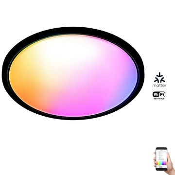 WiZ - LED RGB Dimmbares Deckenleuchte SUPERSLIM LED/22W/230V 2700-6500K Wi-Fi Schwarz