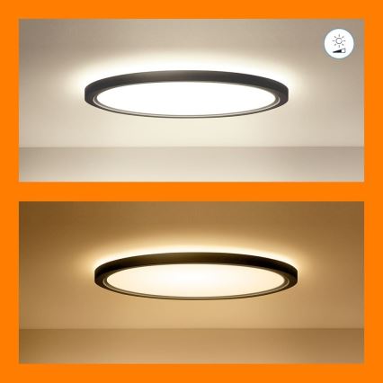 WiZ - LED RGB Dimmbares Deckenleuchte SUPERSLIM LED/22W/230V 2700-6500K Wi-Fi Schwarz