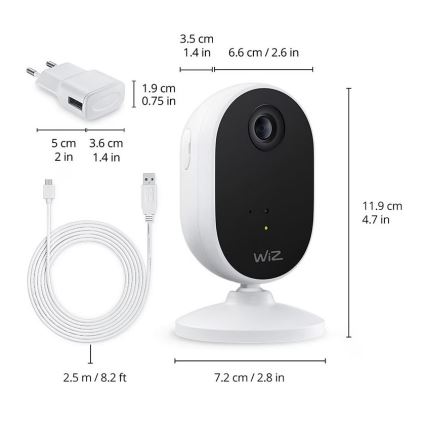 WiZ - Set zur Hausüberwachung: 1x Kamera + 3x LED RGB-Lampe A60 E27/8,5W/230V Wi-Fi