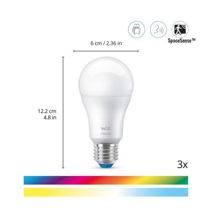 WiZ - Set zur Hausüberwachung: 1x Kamera + 3x LED RGB-Lampe A60 E27/8,5W/230V Wi-Fi