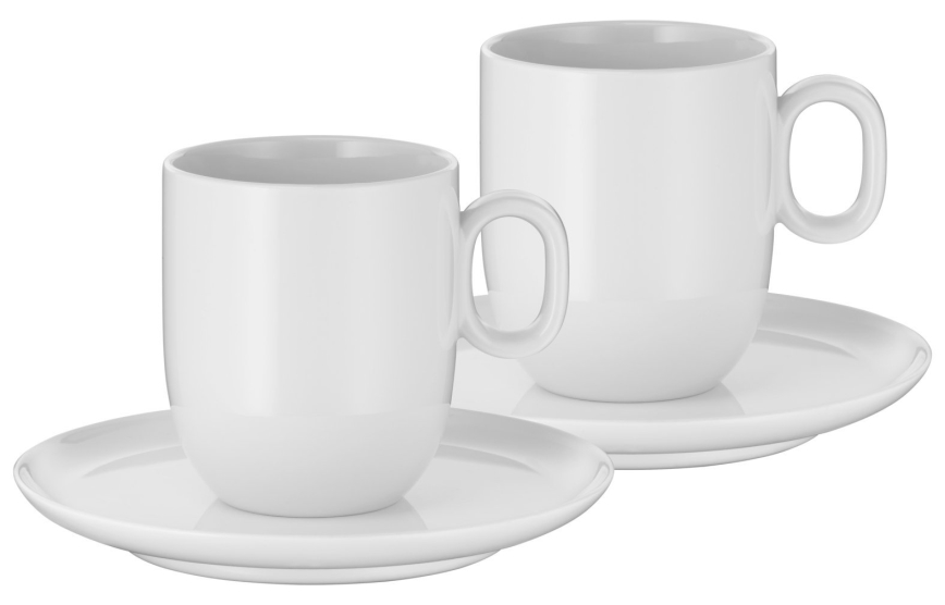 WMF - SET 2x Café-Crème-Tasse mit Untertasse BARISTA 170 ml weiß