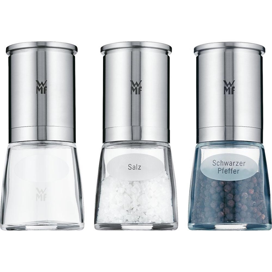 WMF - SET 3x DE LUXE Gewürzmühlen aus Edelstahl