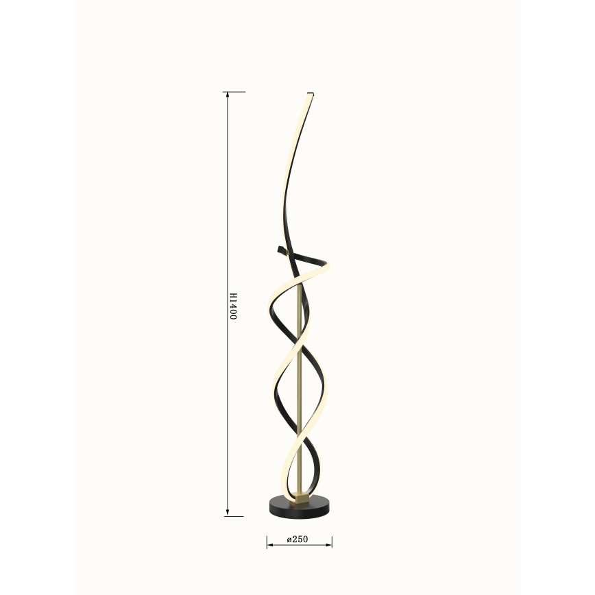 Wofi 3134-104 - Dimmbare LED-Stehlampe INDIGO LED/31W/230V schwarz/golden