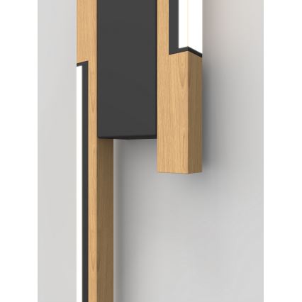 Wofi 4031-206 - LED dimmbares Wandleuchte PALERMO 11W/230V Holz/Schwarz
