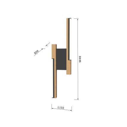 Wofi 4031-206 - LED dimmbares Wandleuchte PALERMO 11W/230V Holz/Schwarz