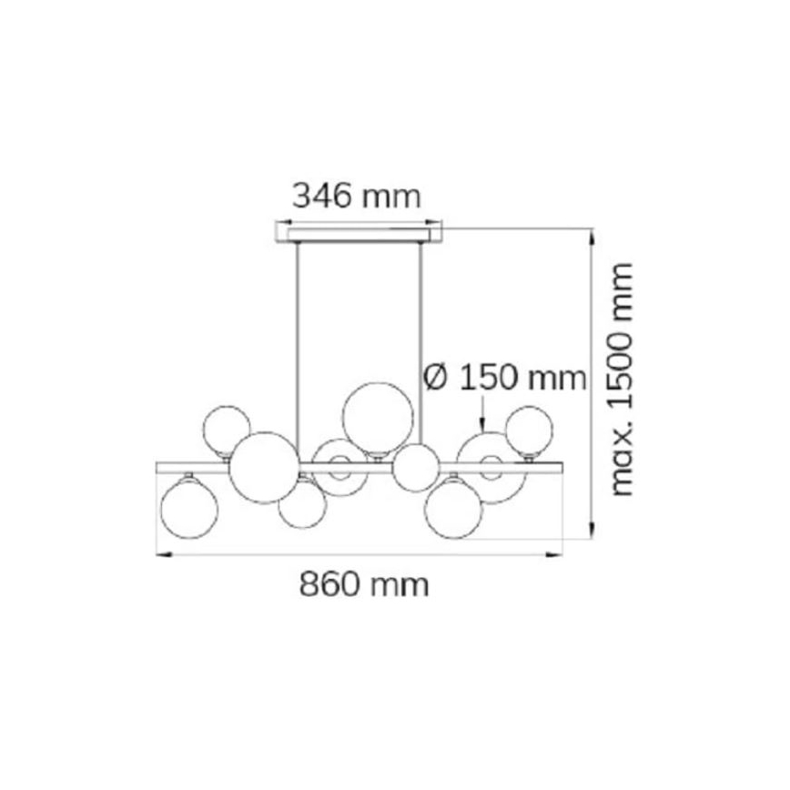 Wofi 6014.10.24.9000 - LED Hängeleuchte VILLA 10xG9/3W/230V schwarz/glänzender Chrom