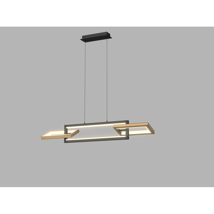 Wofi 7022-306- Dimmbare LED-Hängeleuchte an Schnur MATERA LED/30W/230V schwarz/braun