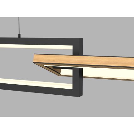Wofi 7022-306- Dimmbare LED-Hängeleuchte an Schnur MATERA LED/30W/230V schwarz/braun