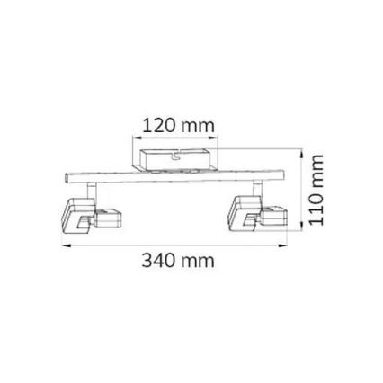 Wofi 7026.02.64.5000 - LED-Strahler ZARA 2xLED/5,2W/230V