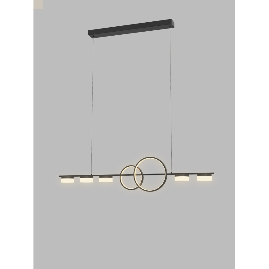 Wofi 7030-702 - Dimmbare LED-Hängeleuchte an Schnur MESSINA LED/57W/230V schwarz