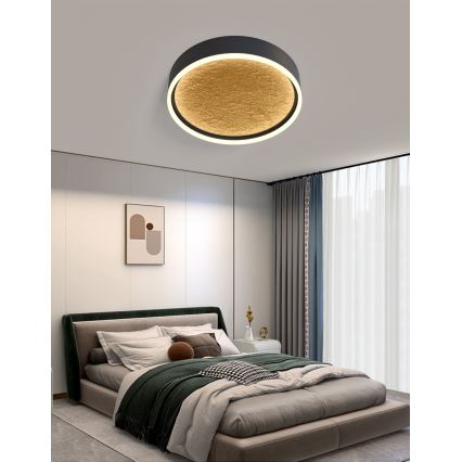 Wofi 9002-104M - LED dimmbare Deckenleuchte BORDEAUX LED/37W/230V schwarz/gold