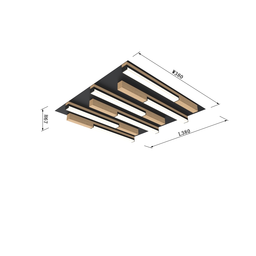 Wofi 9031-606 - LED dimmbares Deckenleuchte PALERMO LED/26W/230V Gummibaum