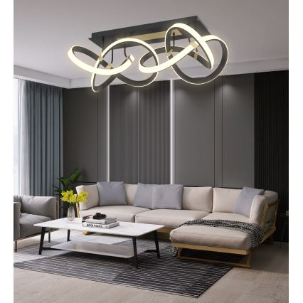 Wofi 9134-204 - LED Deckenleuchte dimmbar INDIGO LED/64W/230V schwarz/gold