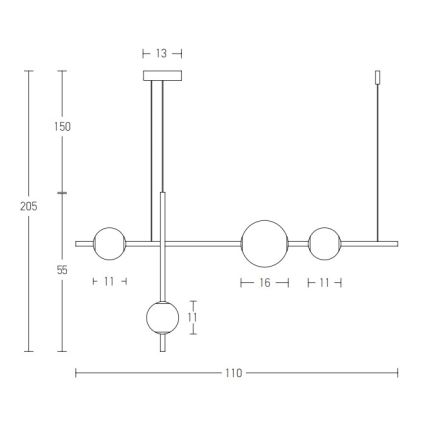 Zambelis 20131 - Dimmbare LED-Hängeleuchte an Schnur LED/18W/230V