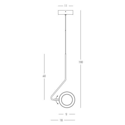 Zambelis 22044 - LED dimmbarer Seil-Pendelleuchte LED/7W/230V CRI90 weiß