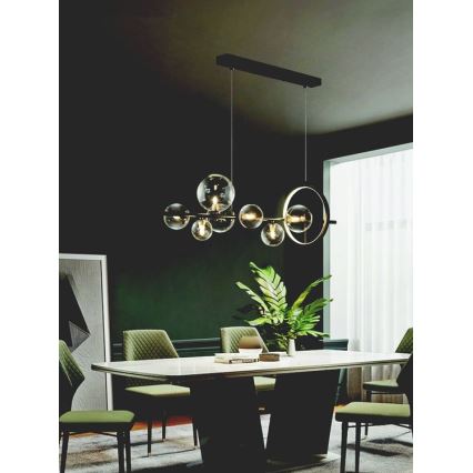 Zambelis 22063 - LED dimmbarer Kronleuchter an Seil LED/14W + 7xG9/7W/230V