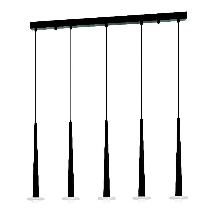 Zambelis 22112 - LED dimmbare Hängeleuchte an Seil 5xLED/3W/230V CRI90 schwarz