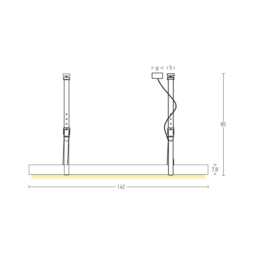 Zambelis 22211 - LED-Hängeleuchte an Schnur LED/45W/230V
