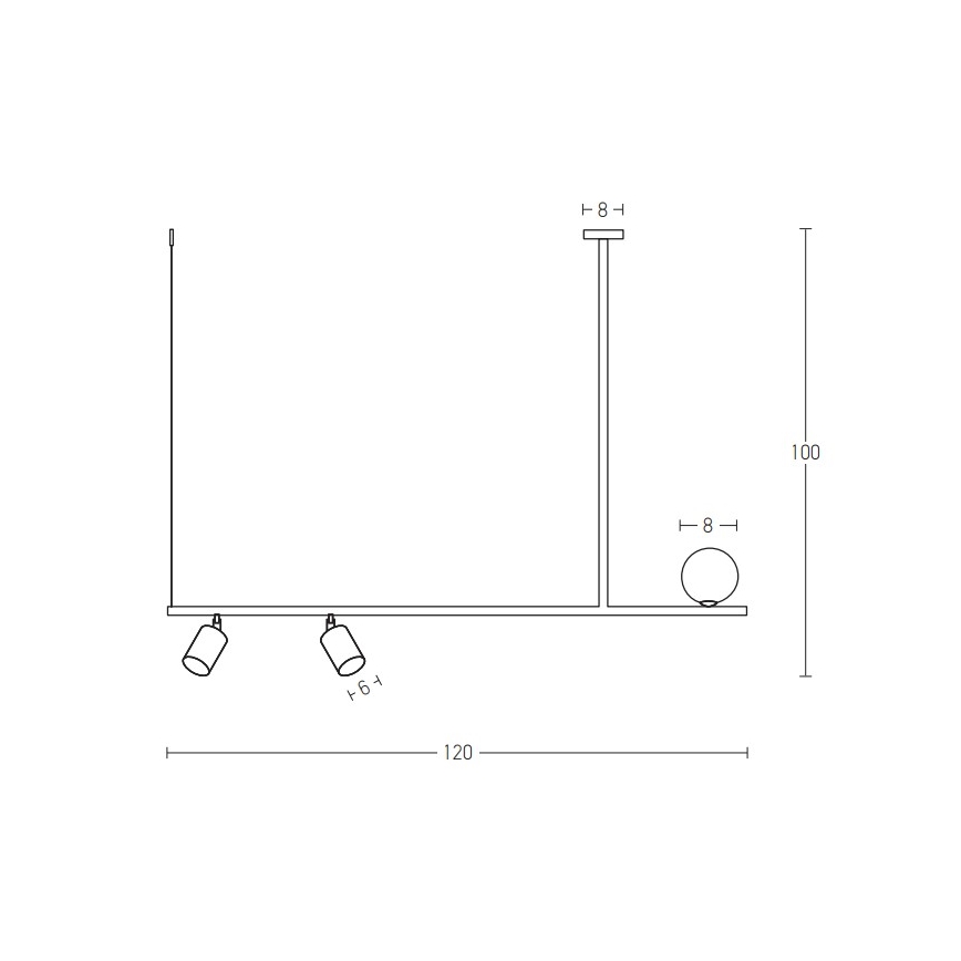 Zambelis 22227 - Hängeleuchte an Schnur 2xGU10/25W+G9/9W/230V