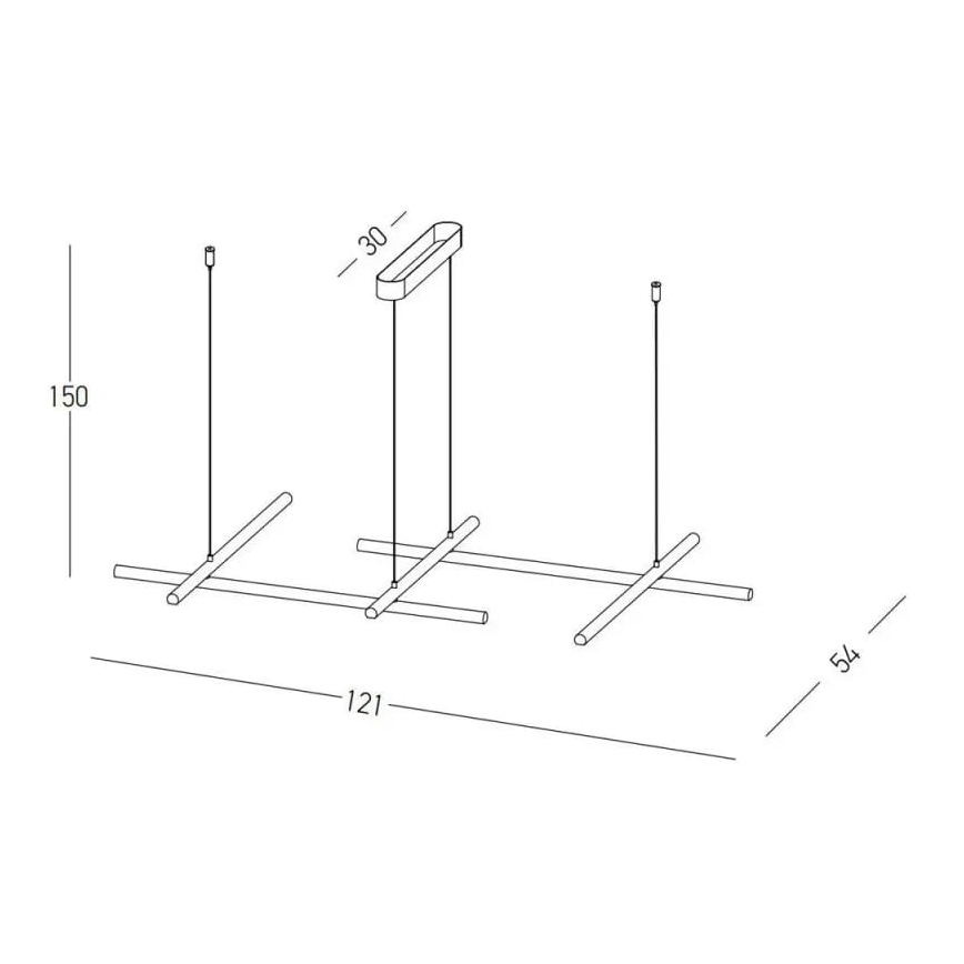 Zambelis 22244 - Dimmbare LED-Hängeleuchte an Schnur LED/50W/230V schwarz