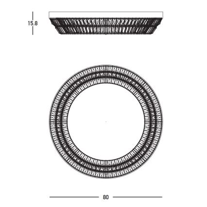 Zambelis 23049 - LED dimmbares Kristall-Deckenleuchte LED/55W/230V CRI 90 3000K Ø 80 cm Messing