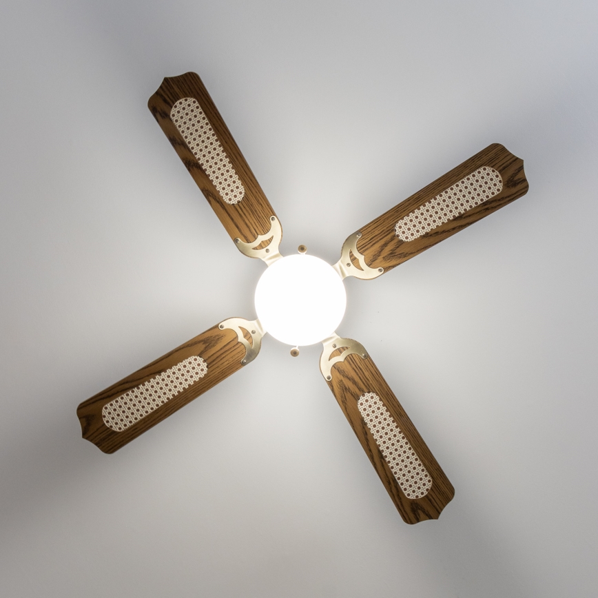 ZEVENTI - Deckenventilator NAVAGIO 1xE27/60W/230V braun