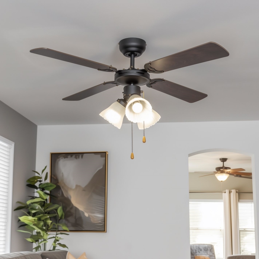 ZEVENTI - Deckenventilator ZURRIOLA 3xE27/60W/230V