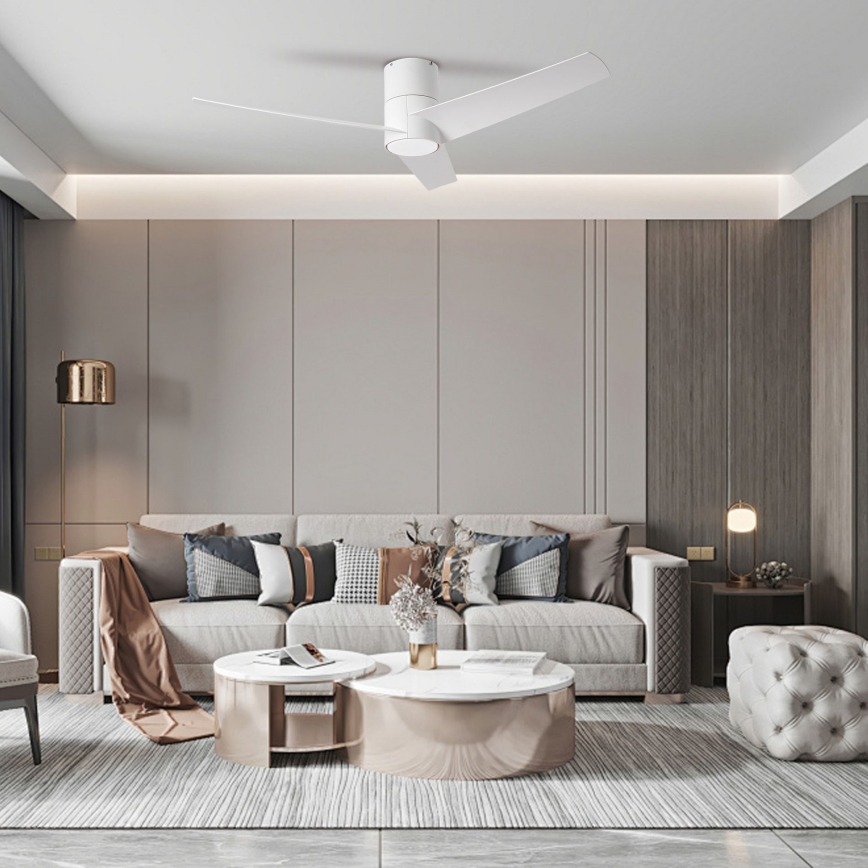 ZEVENTI - LED-Deckenventilator BARROSA LED/18W/230V 3000/4000/6000K Wi-Fi Tuya weiß + Fernbedienung