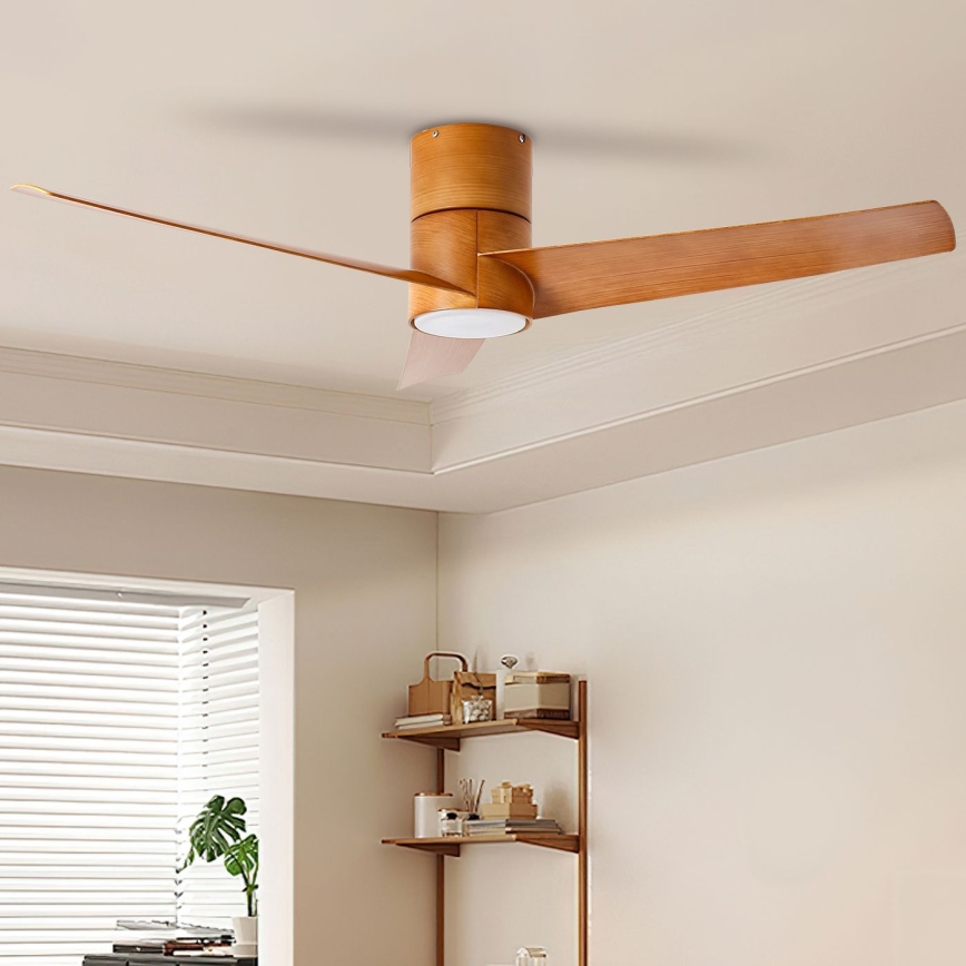 ZEVENTI - LED Deckenventilator BARROSA LED/18W/230V 3000/4000/6000K Wi-Fi Tuya Braun + Fernbedienung
