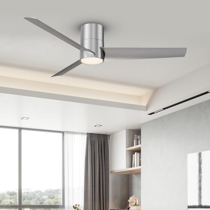 ZEVENTI - LED-Deckenventilator BARROSA LED/18W/230V 3000/4000/6000K Wi-Fi Tuya mattchrom + Fernbedienung