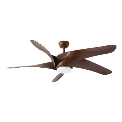 ZEVENTI - LED-Deckenventilator LUCCA LED/18W/230V 3000/4000/6000K Wi-Fi Tuya braun + Fernbedienung